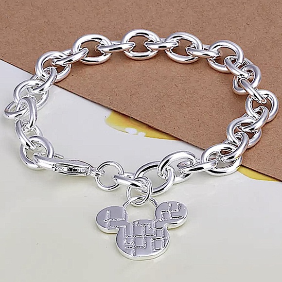 Mickey Mouse Sterling Silver Bracelet, Chain Link - Picture 4 of 10